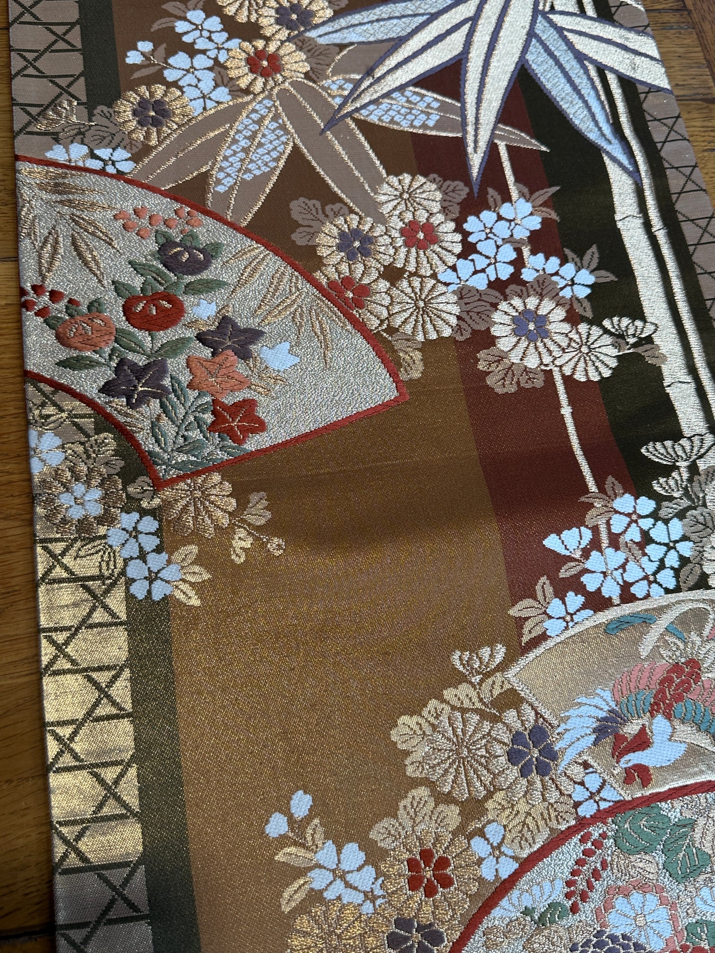 Chemin de table Obi en soie kimono japonais