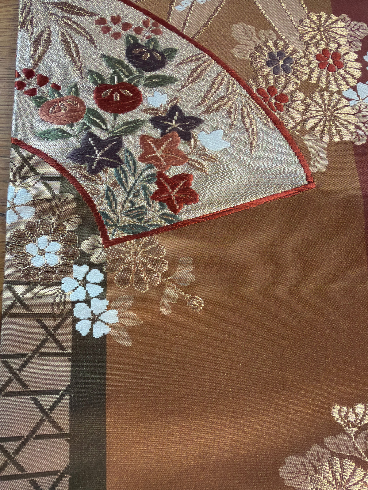 Chemin de table Obi en soie kimono japonais