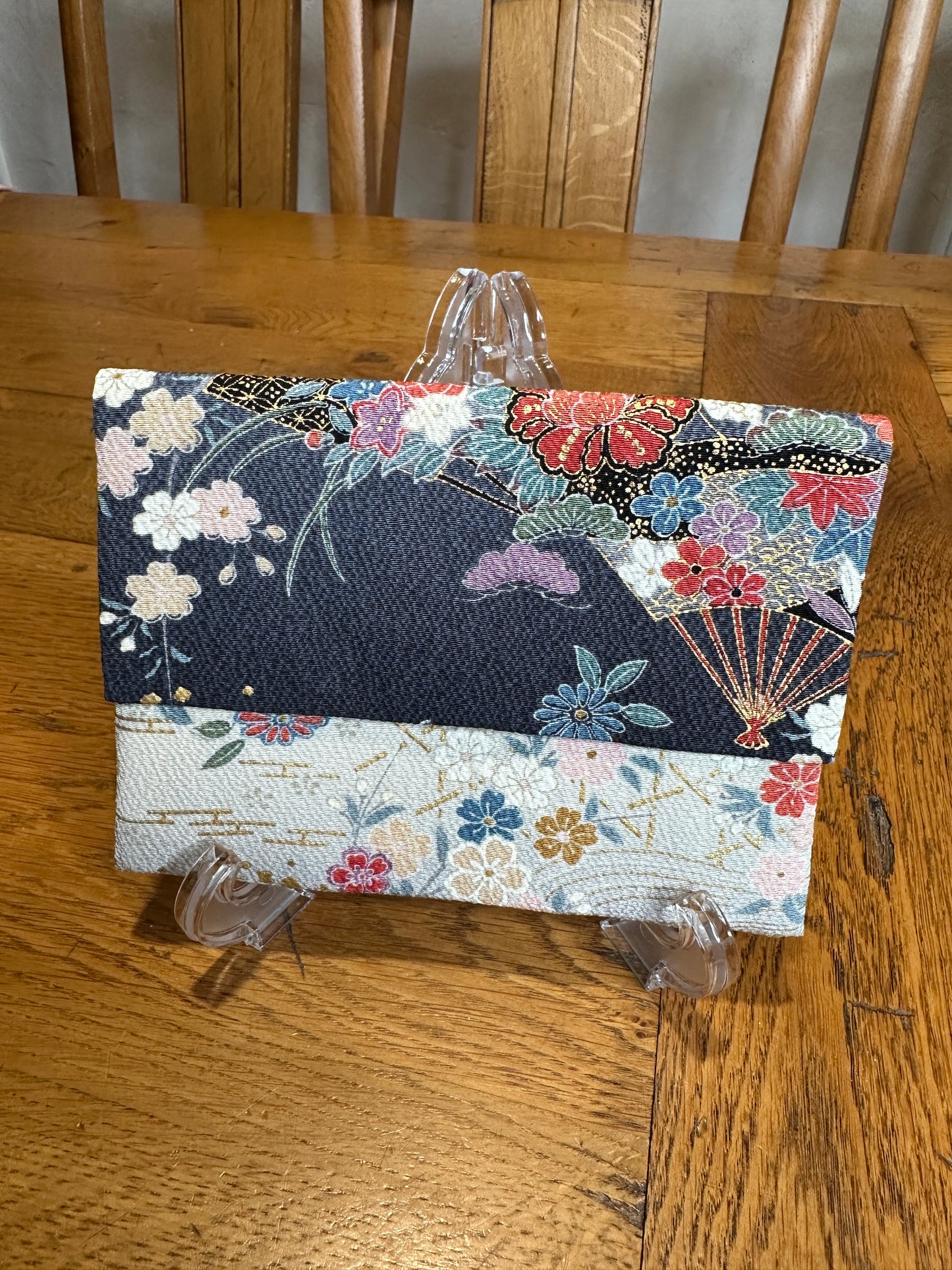Pochette 2 compartiments kimono japonais en soie