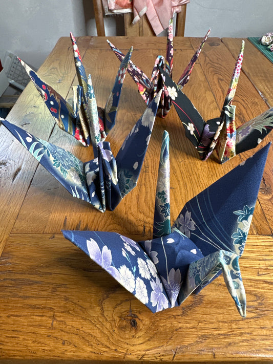 Grue oiseaux japonais en coton