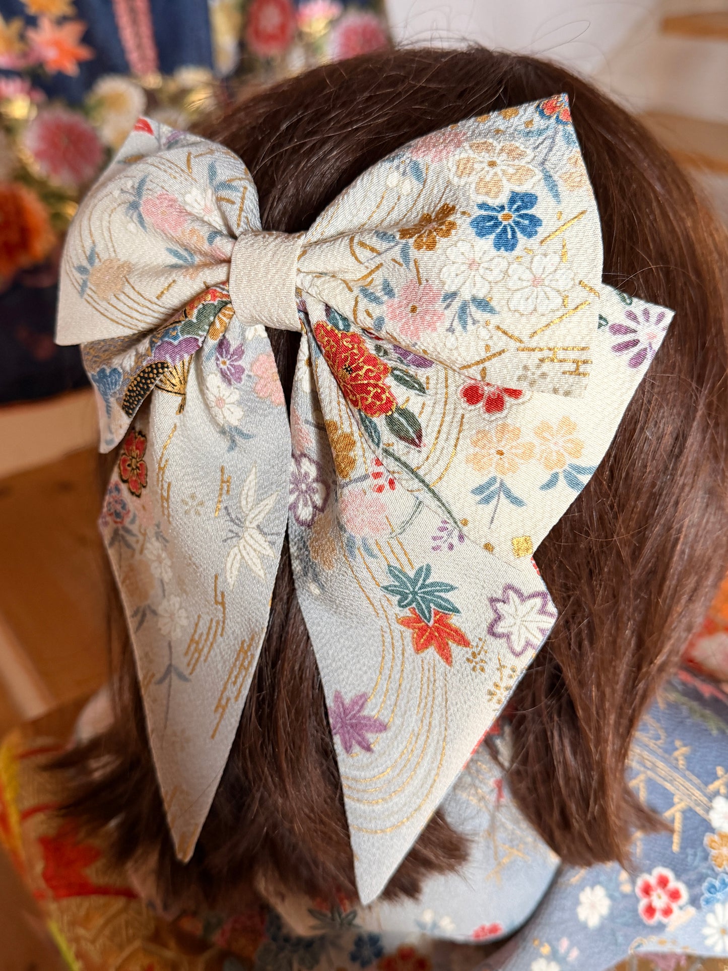 Barette japonaise kimono en soie