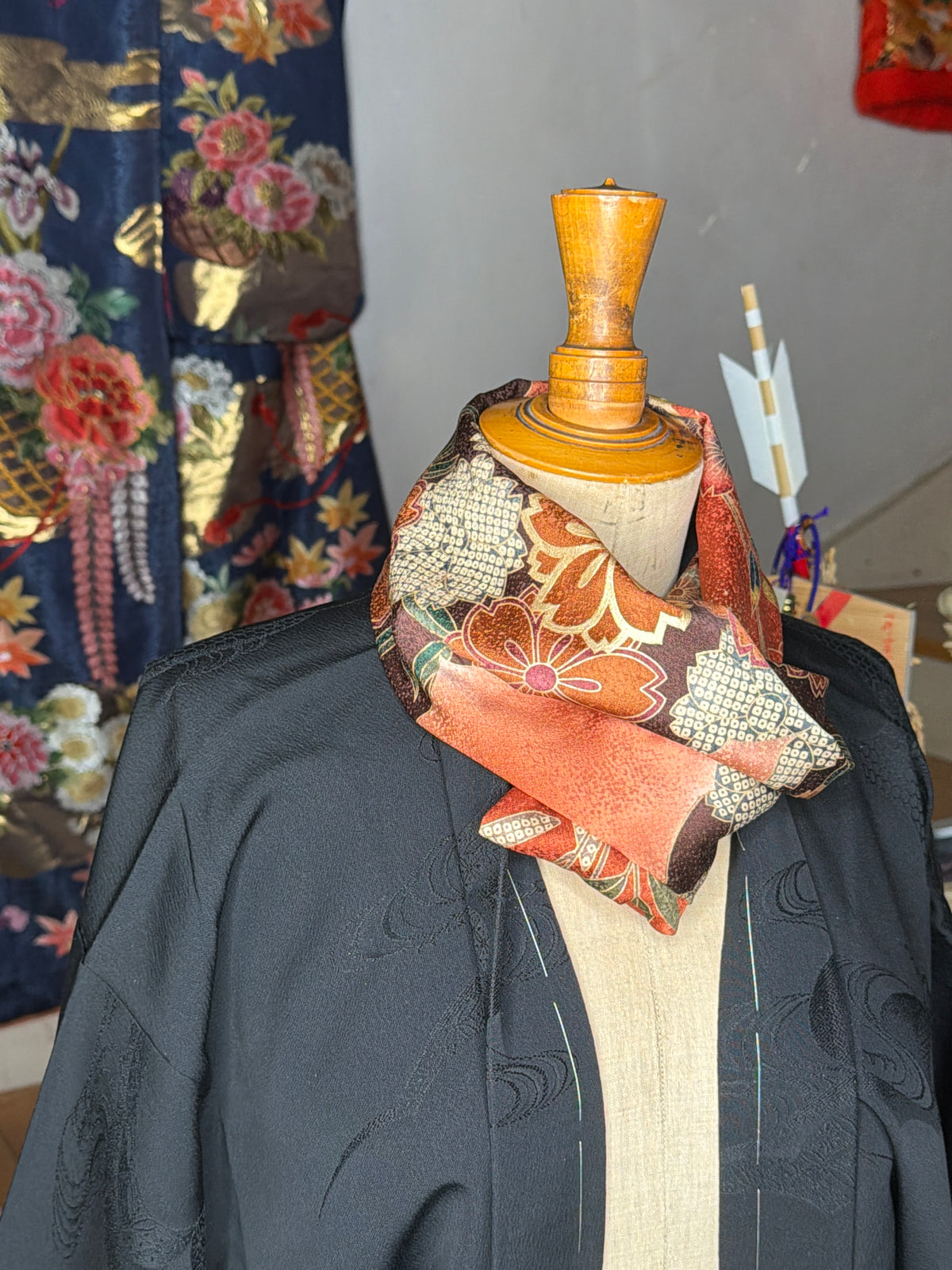 Tour de cou snood furisode kimono japonais en soie
