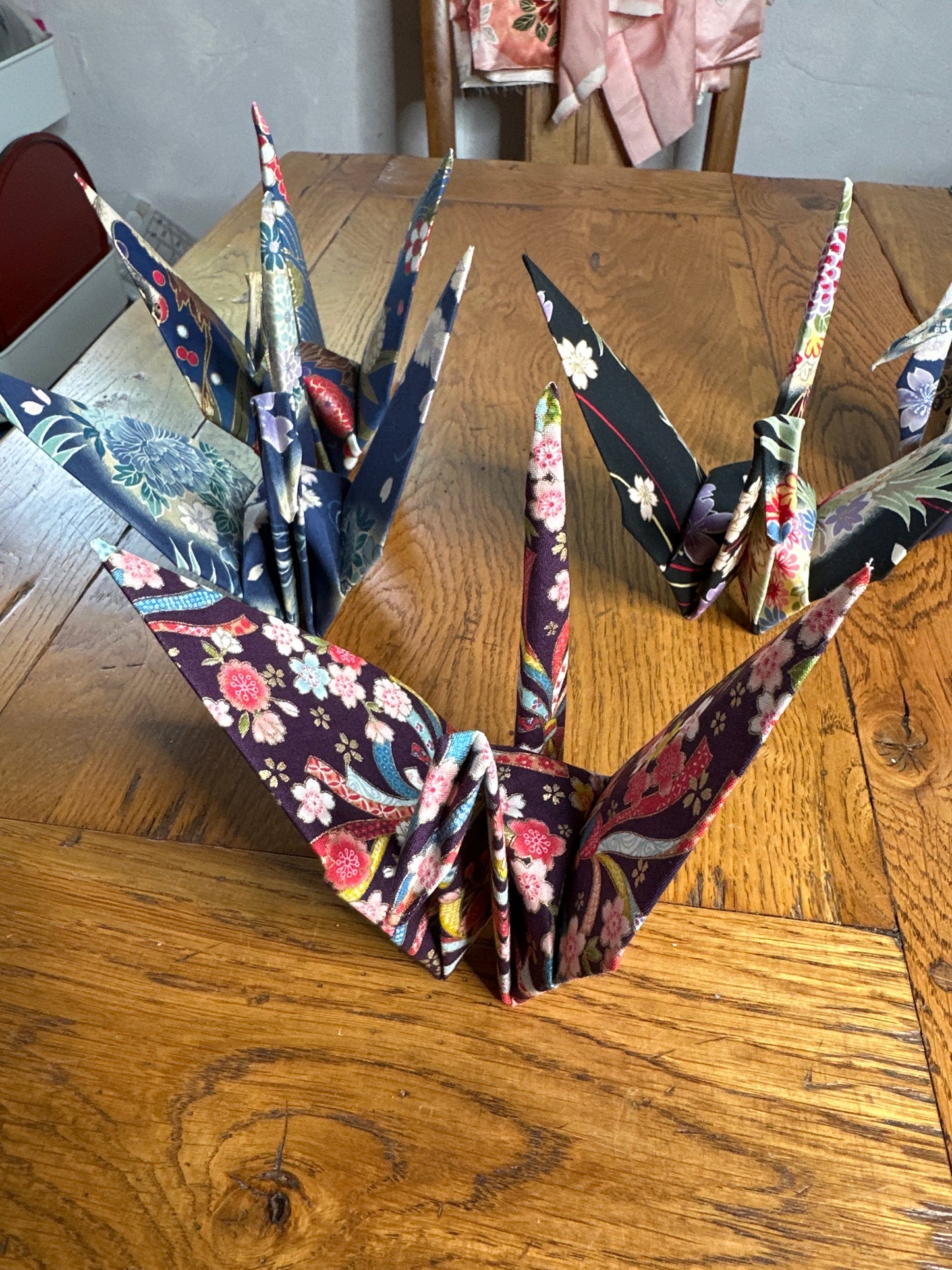 Grue oiseau japonais en coton