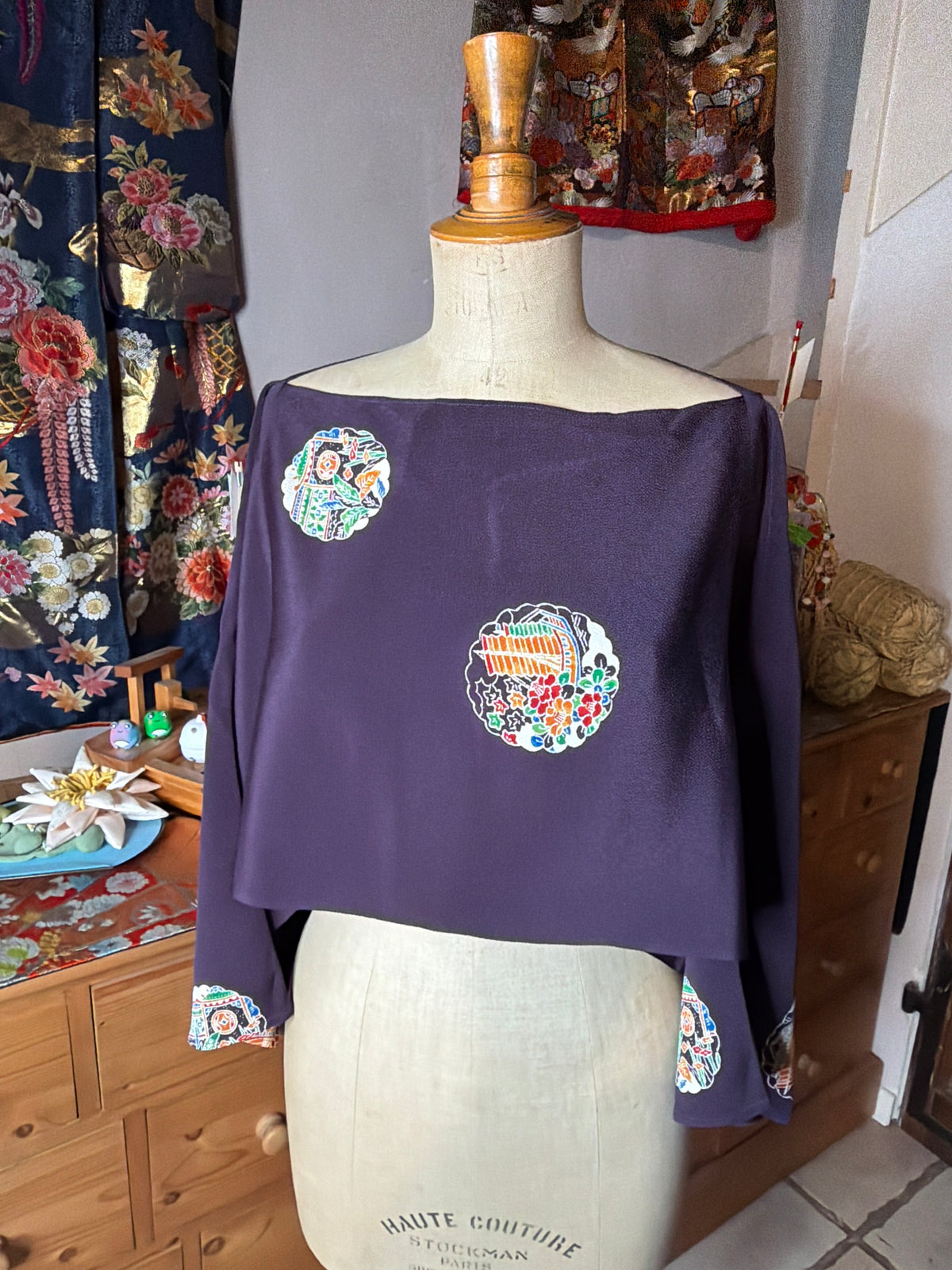 Top tunique 3 en 1 kimono japonais en soie