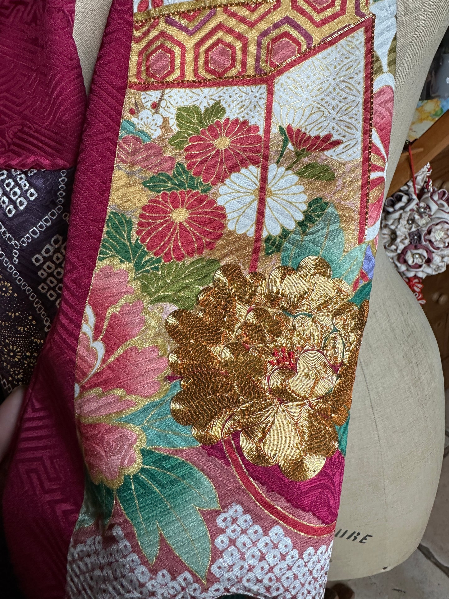 Snood tour de cou kimono japonais Furisode en soie Neuf