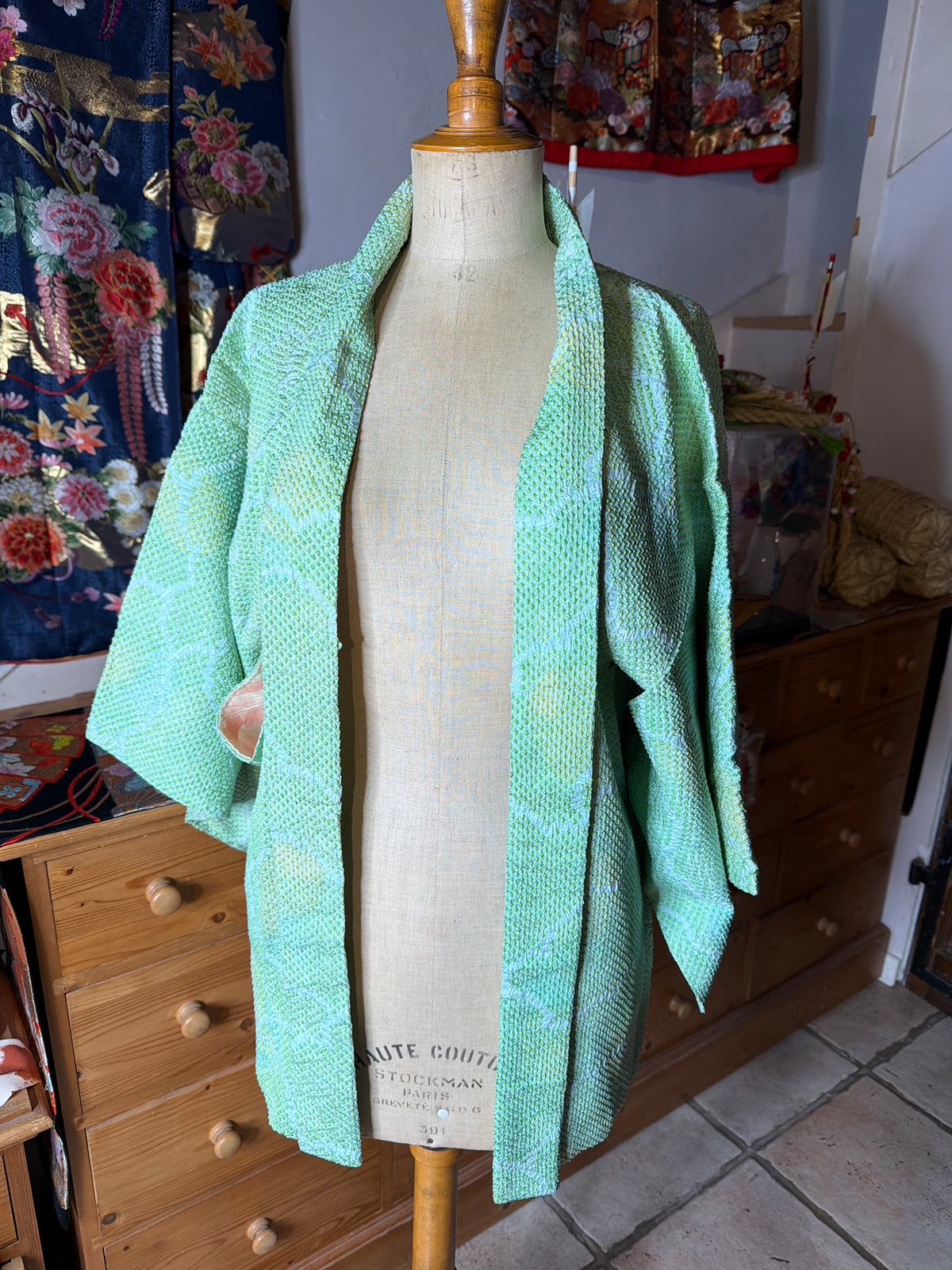 Haori veste de kimono japonais en soie Shibori Neuf