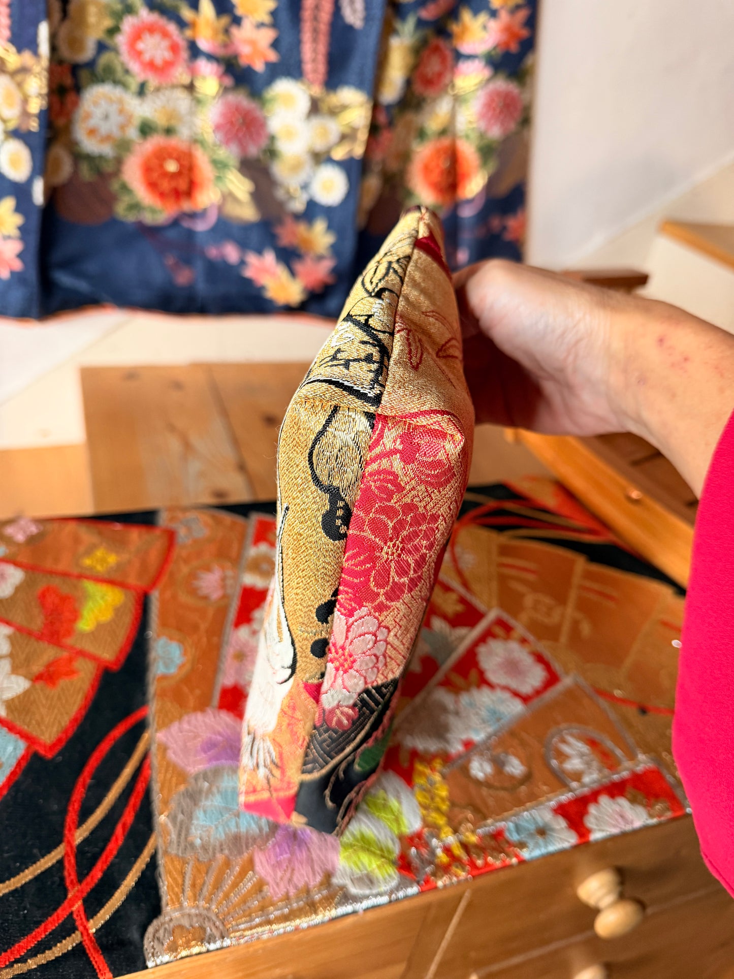 Pochette Obi antique japonais en soie