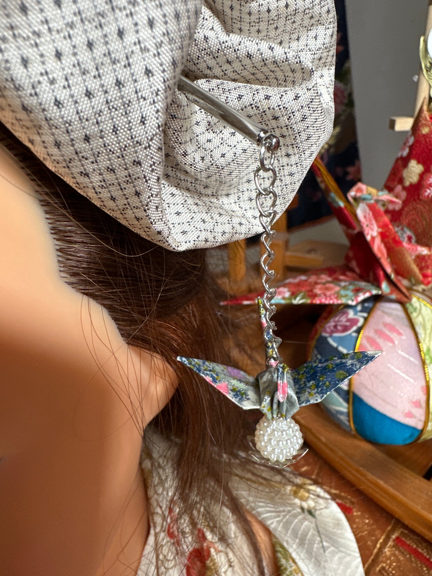 Kanzashi grue japonaise