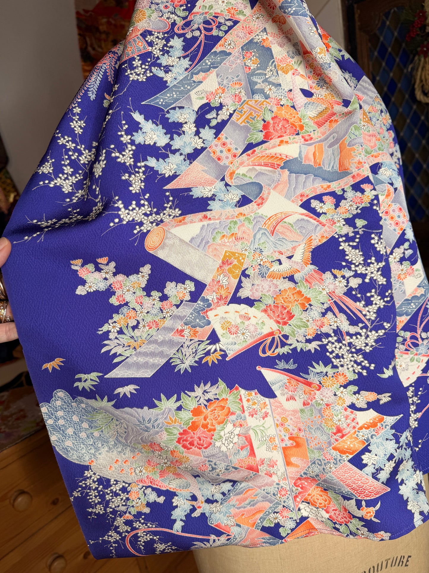 Top court tunique blouse manches longues kimono japonais en soie