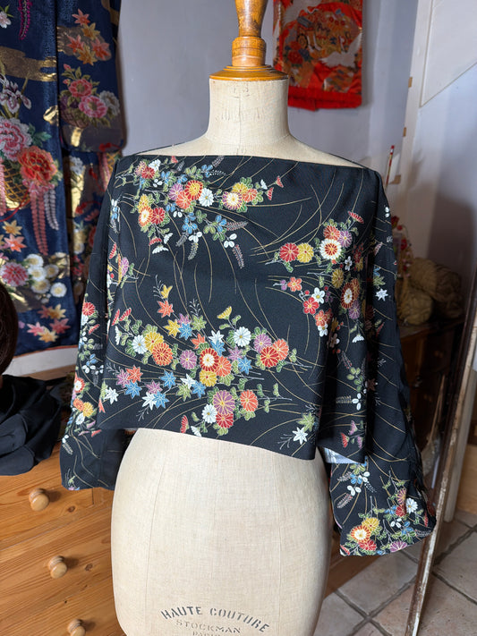 Top tunique kimono japonais en soie