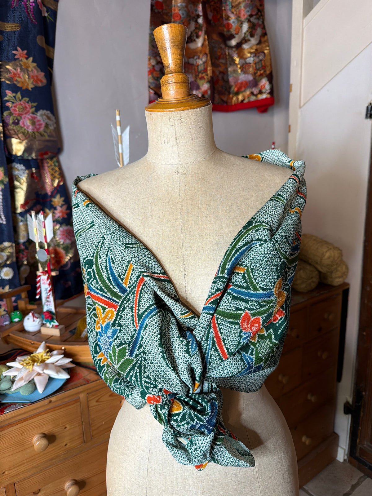 Top tunique 3 en 1 kimono japonais en soie Hamachirimen