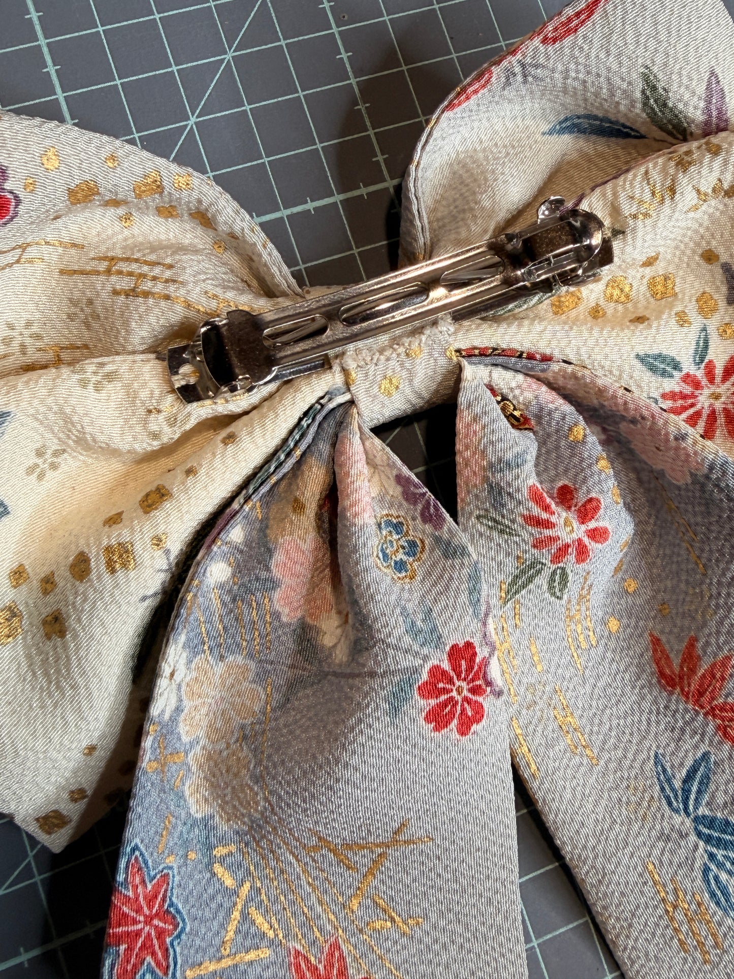 Barette japonaise kimono en soie