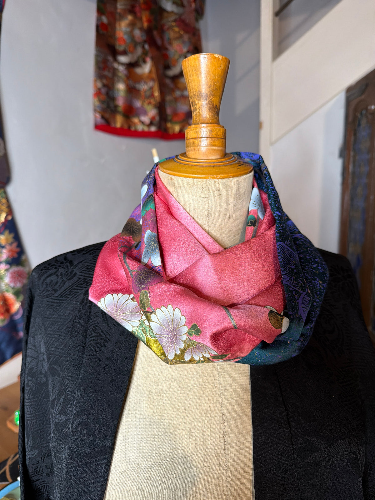 Tour de cou snood furisode kimono japonais en soie
