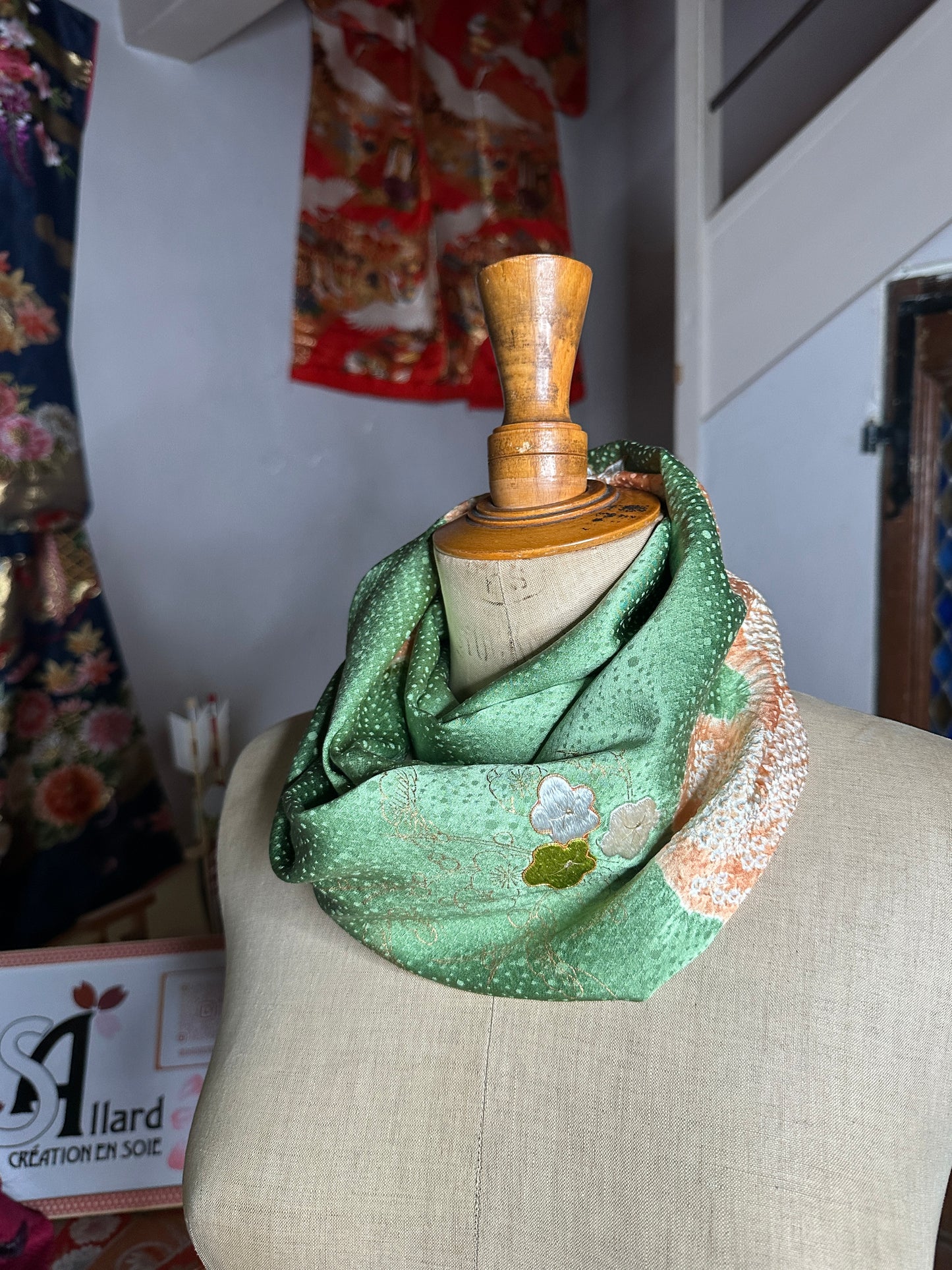 Snood tour de cou kimono Japonais en soie