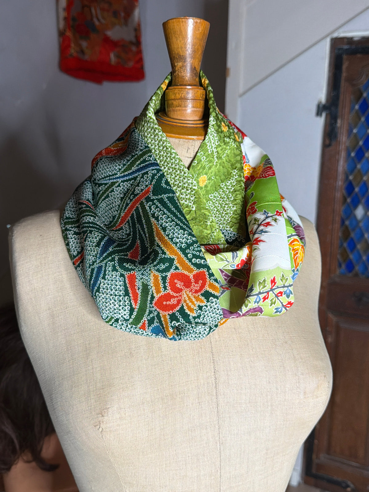 Toir de cou Snood foulard kimono japonais en soie