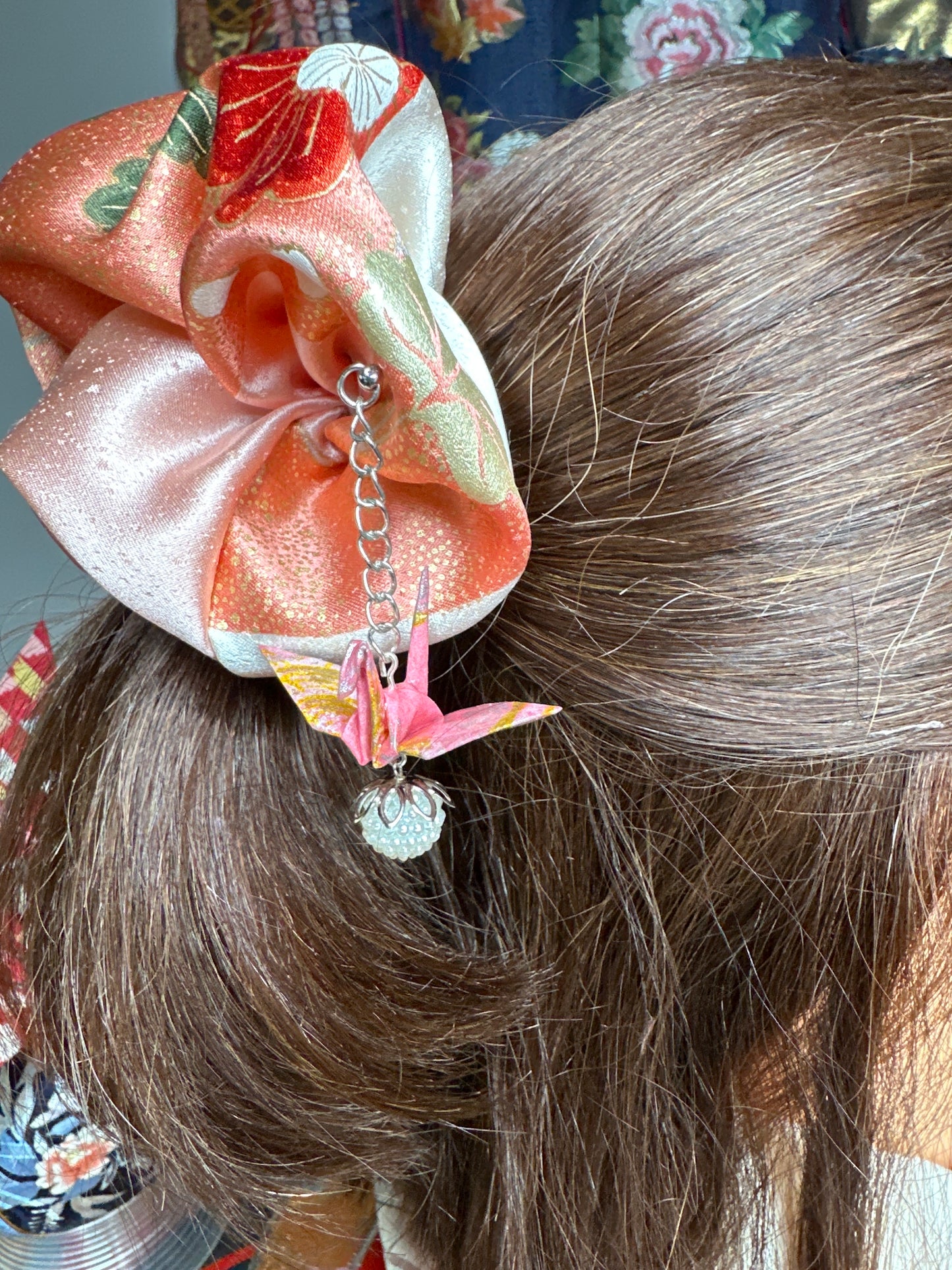 Kanzashi grue oiseau washi