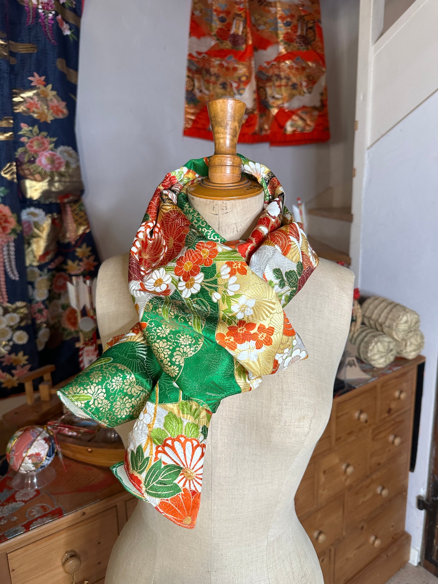 Foulard furisode kimono japonais en soie