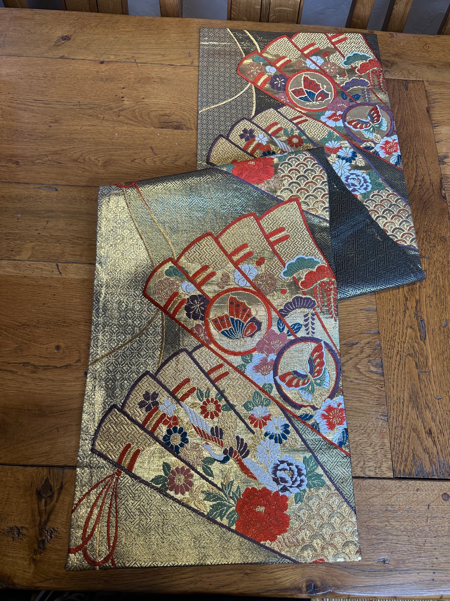 Chemin de table Obi en soie kimono japonais