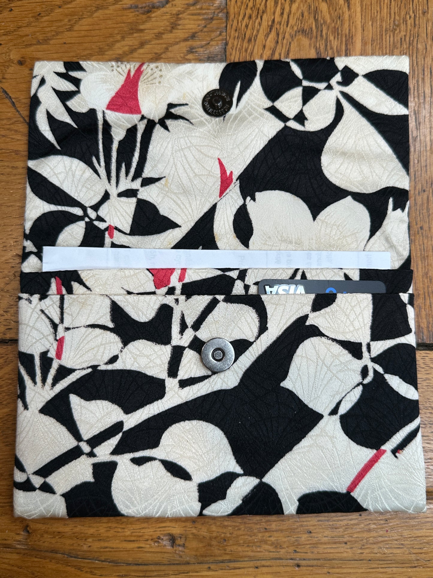 Pochette 2 compartiments kimono japonais en soie