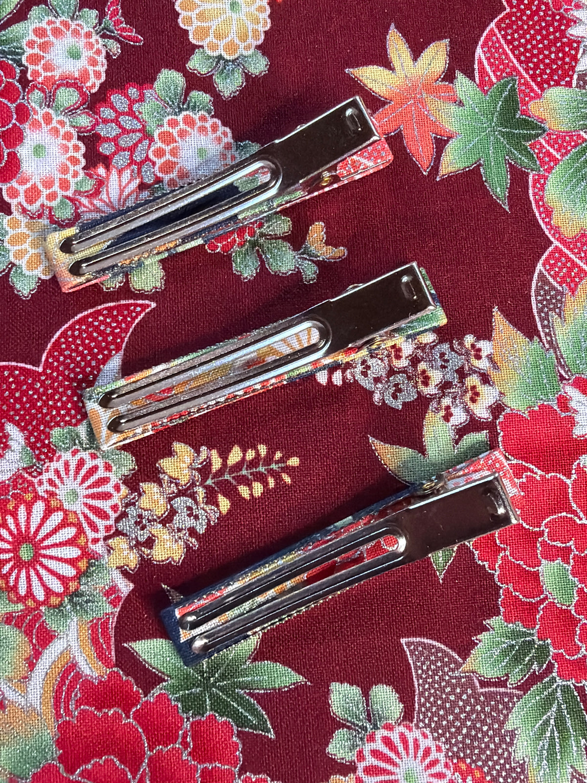 3 clips pour les cheveux tissu kimono japonais en soie
