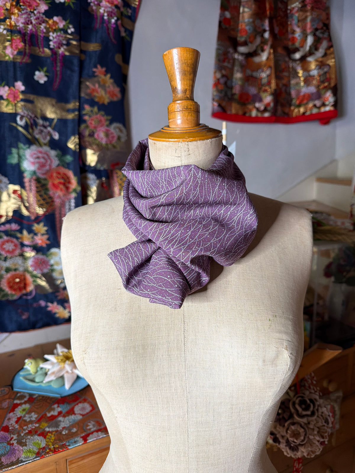 Tour de cou snood kimono japonais en soie