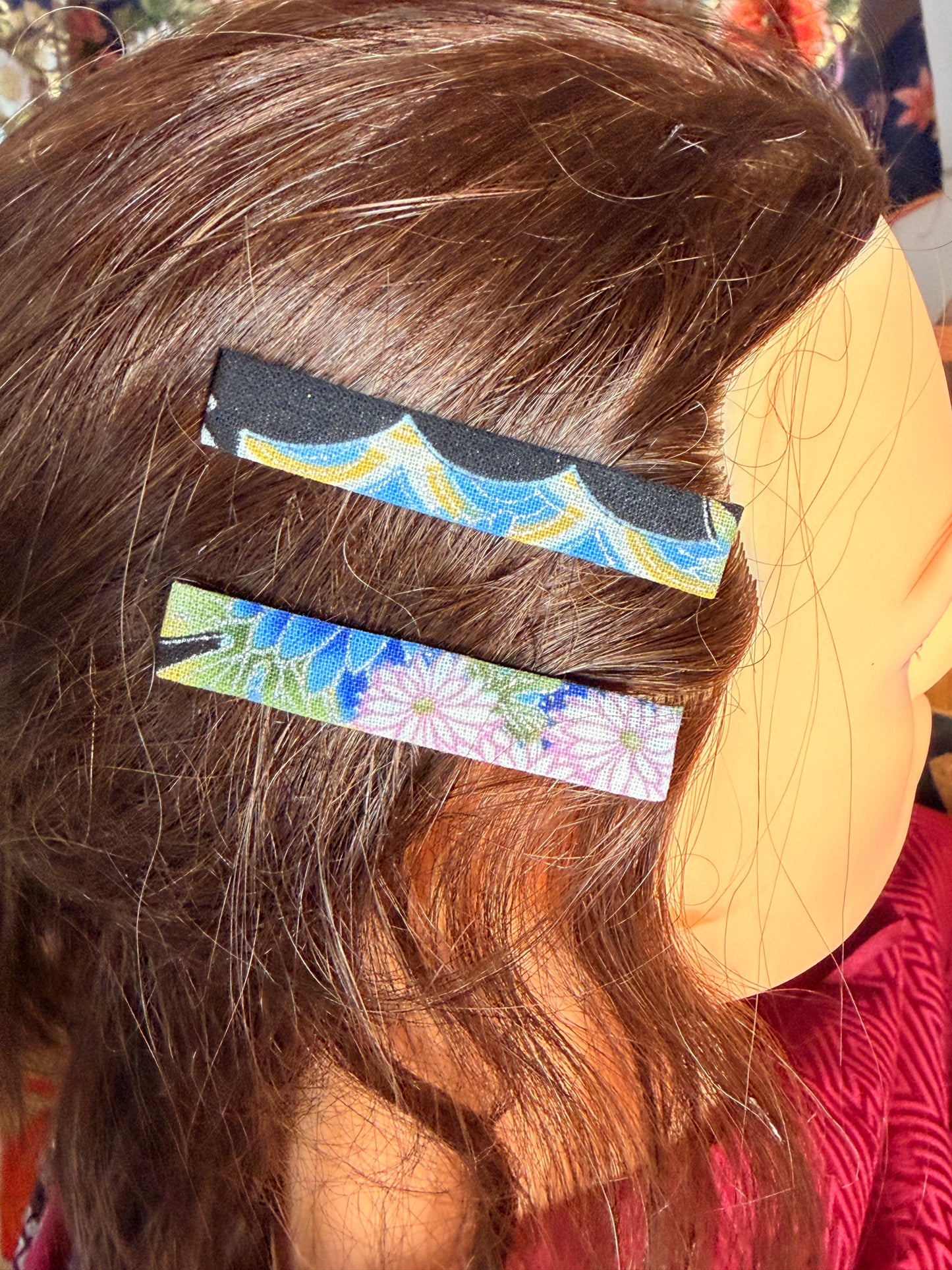 2 Clip pince à cheveux coton japonais