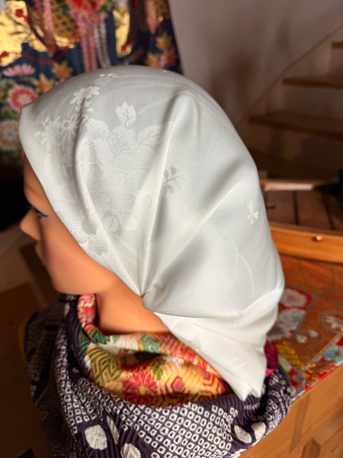 Bonnet de Nuit en soie kimono japonais