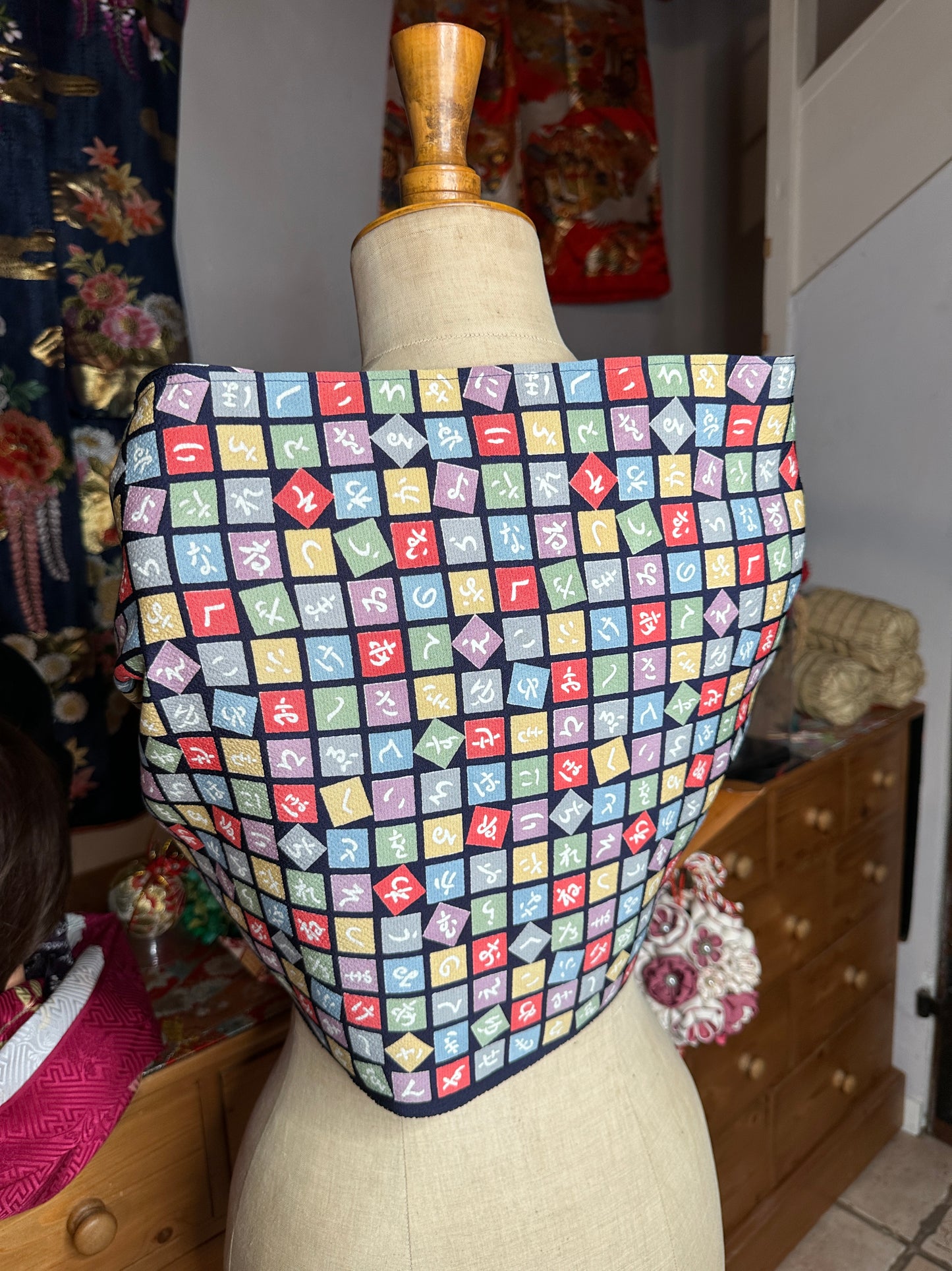 Top tunique courte manches longues kimono japonais en soie Neuf