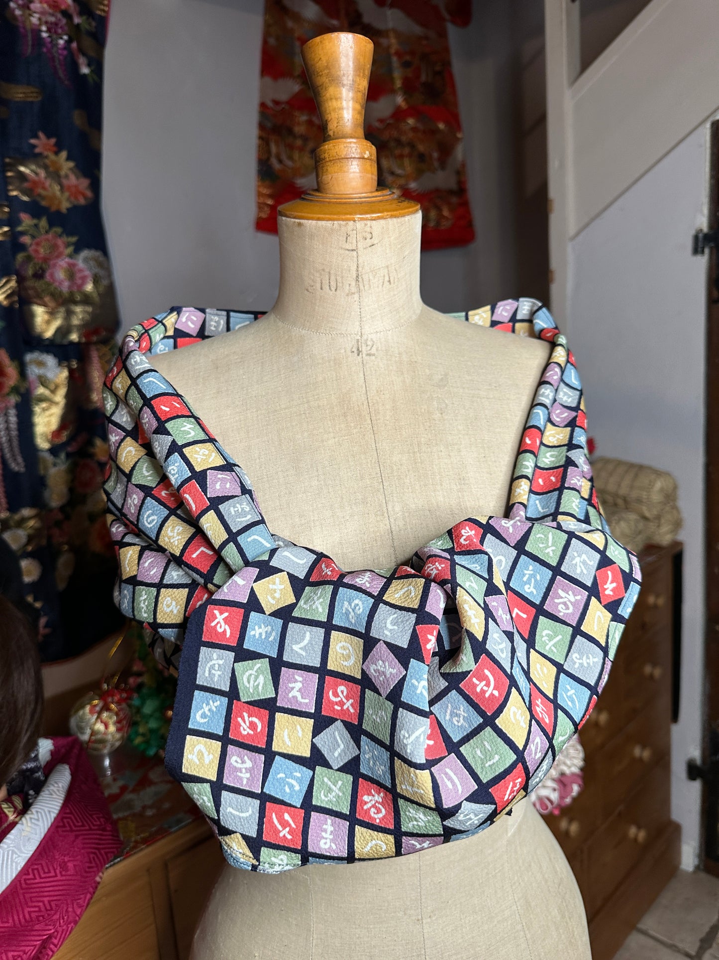 Top tunique courte manches longues kimono japonais en soie Neuf