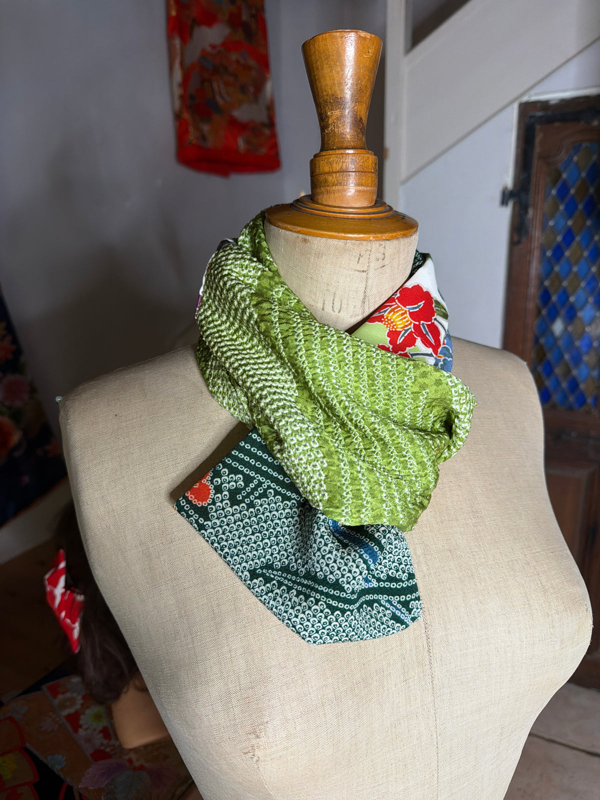 Toir de cou Snood foulard kimono japonais en soie