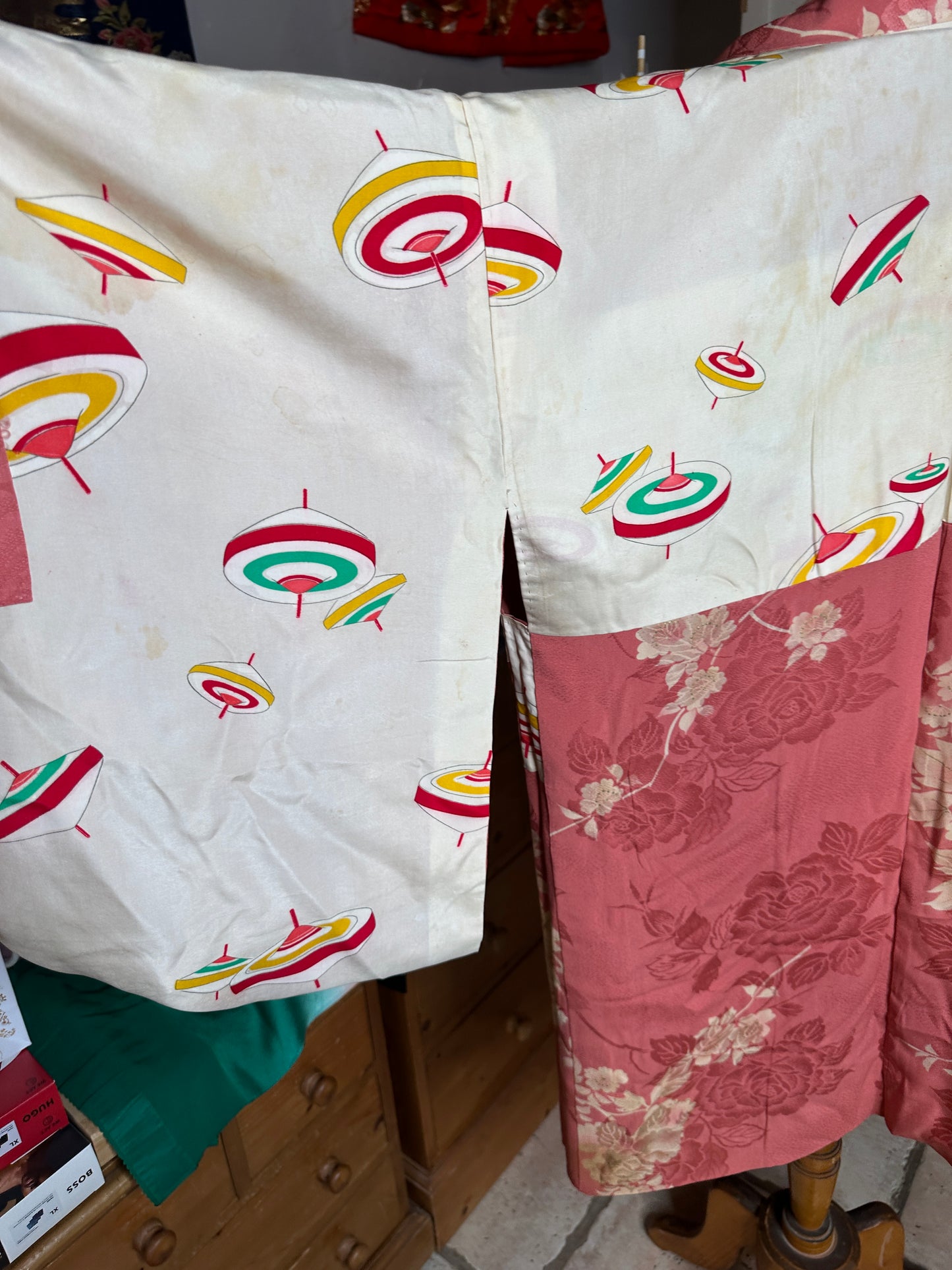 Haori veste de kimono japonais en soie vintage