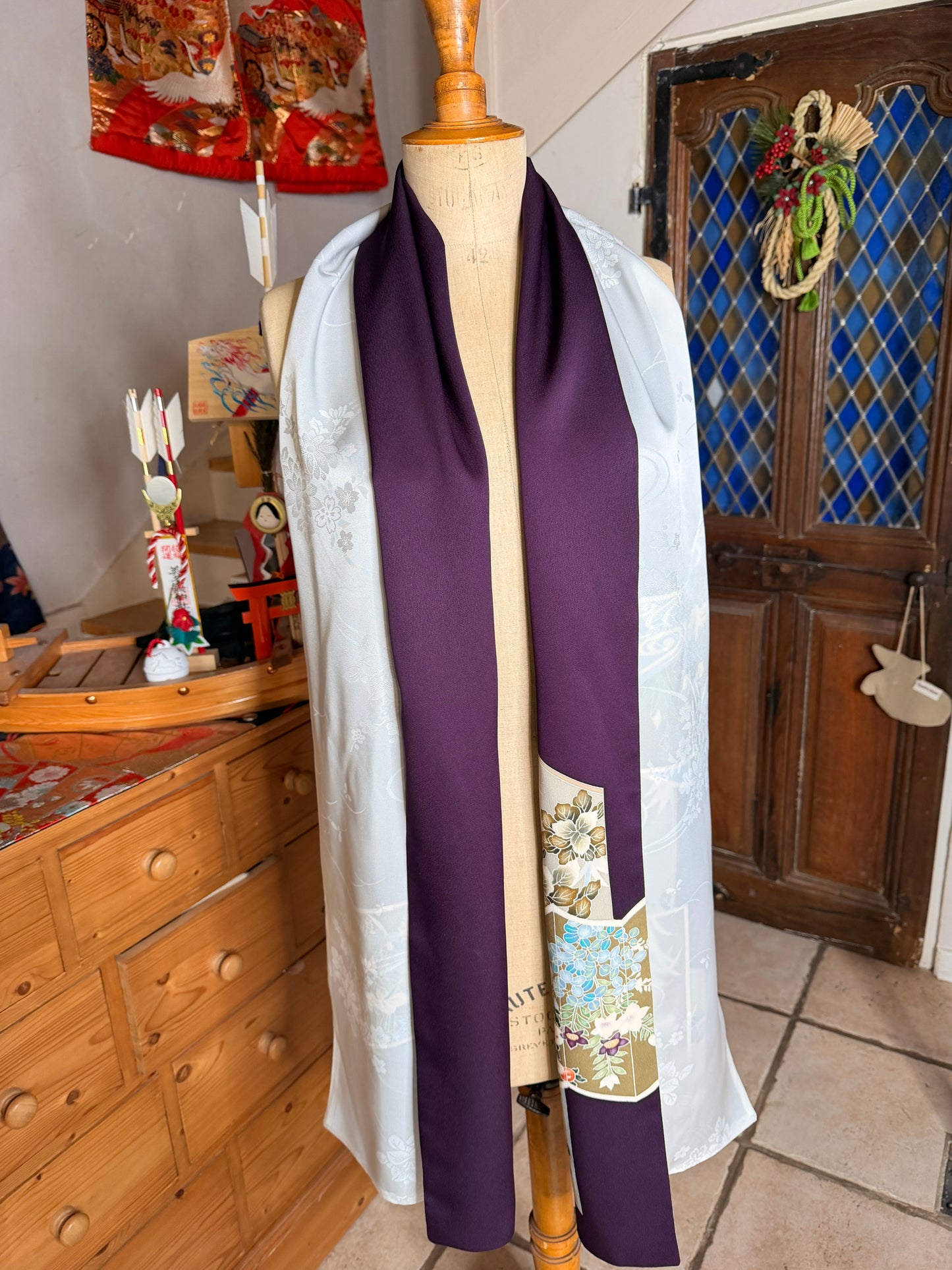 Châle foulard kimono japonais en soie