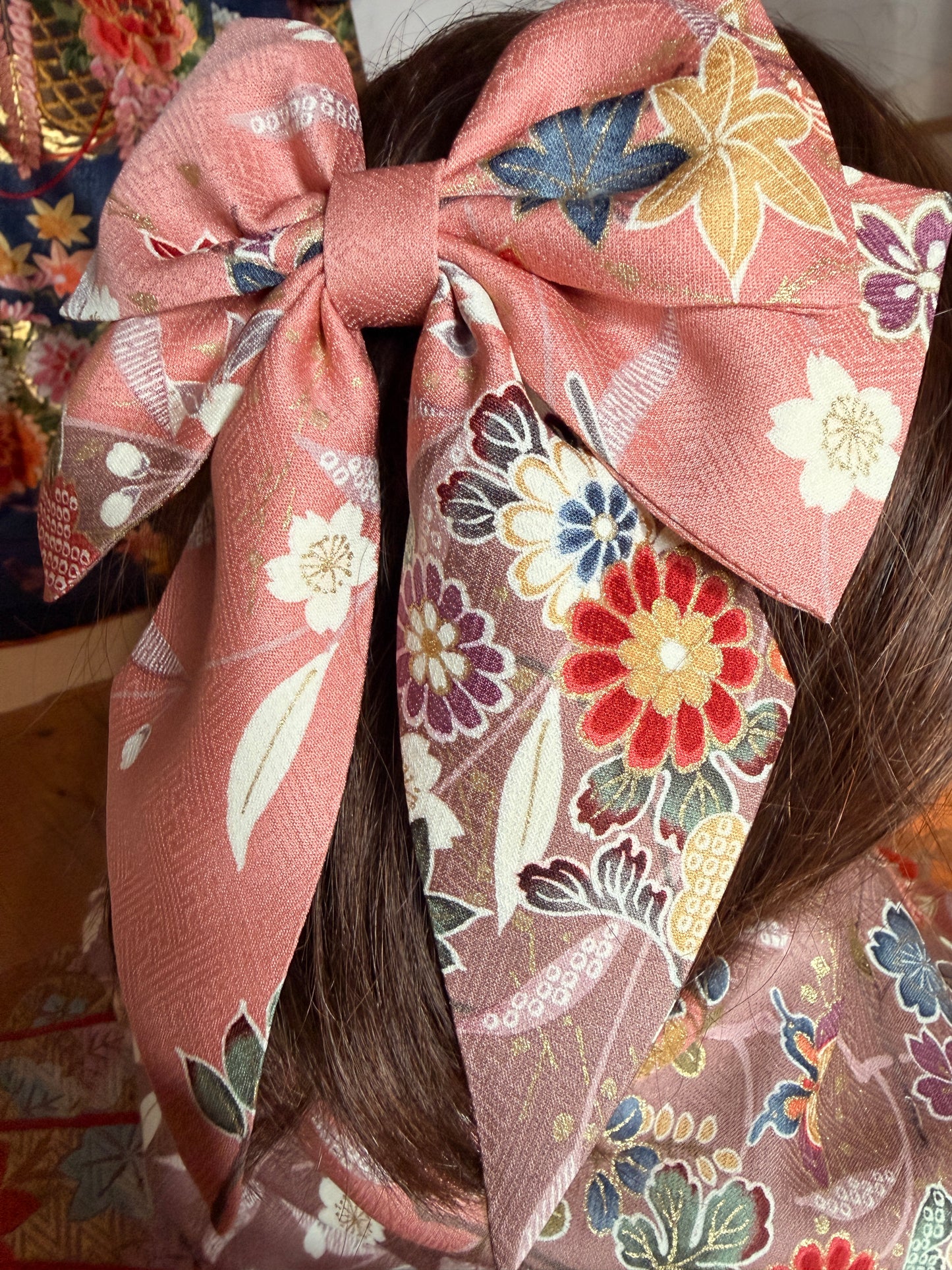 Barette japonaise kimono japonais en soie