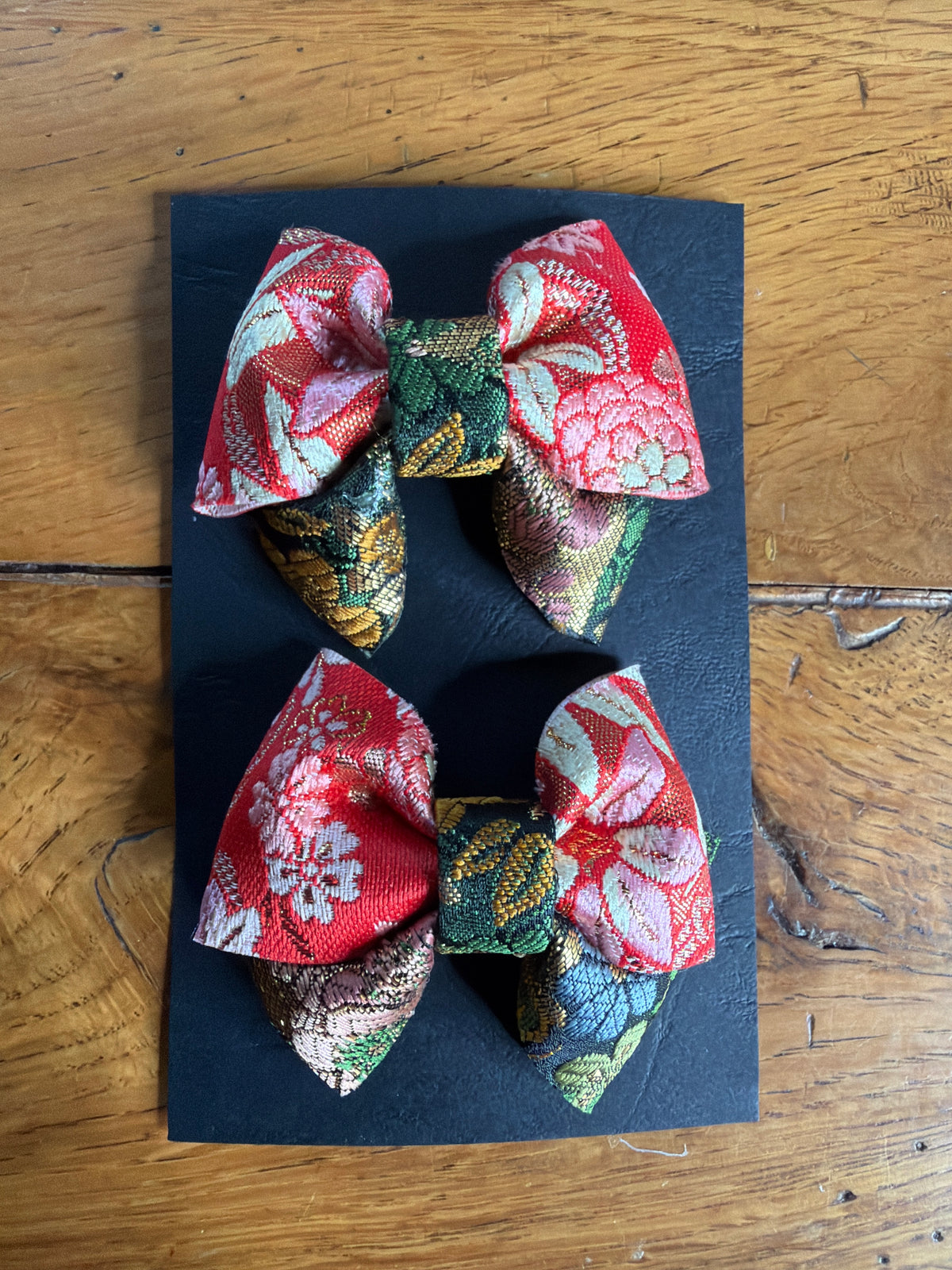2 pinces à cheveux rubans japonais kimono