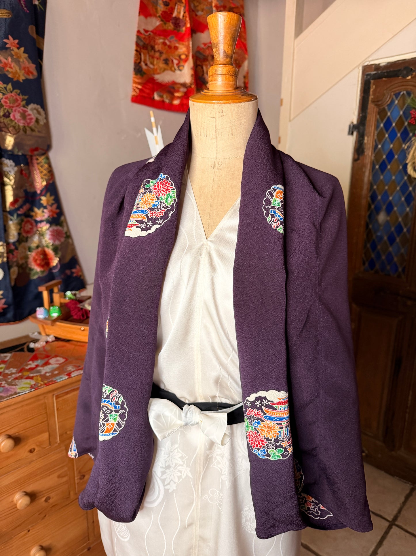 Top tunique kimono japonais en soie Neuf