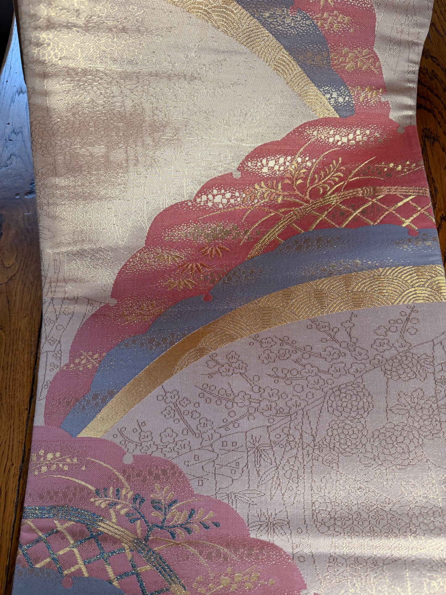 Chemin de table Obi japonais en soie