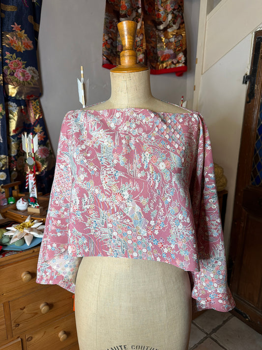 Top tunique 3 en 1 kimono japonais en soie