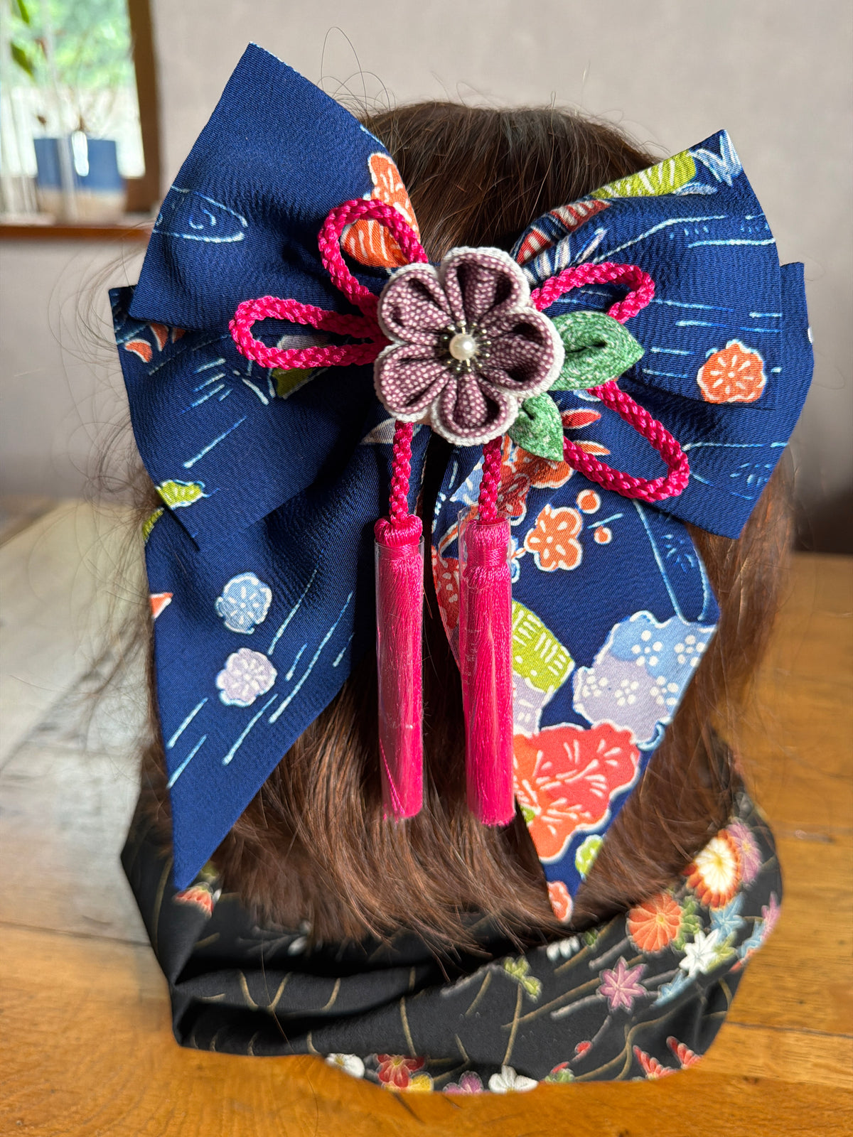 Barrette kimono japonais en soie