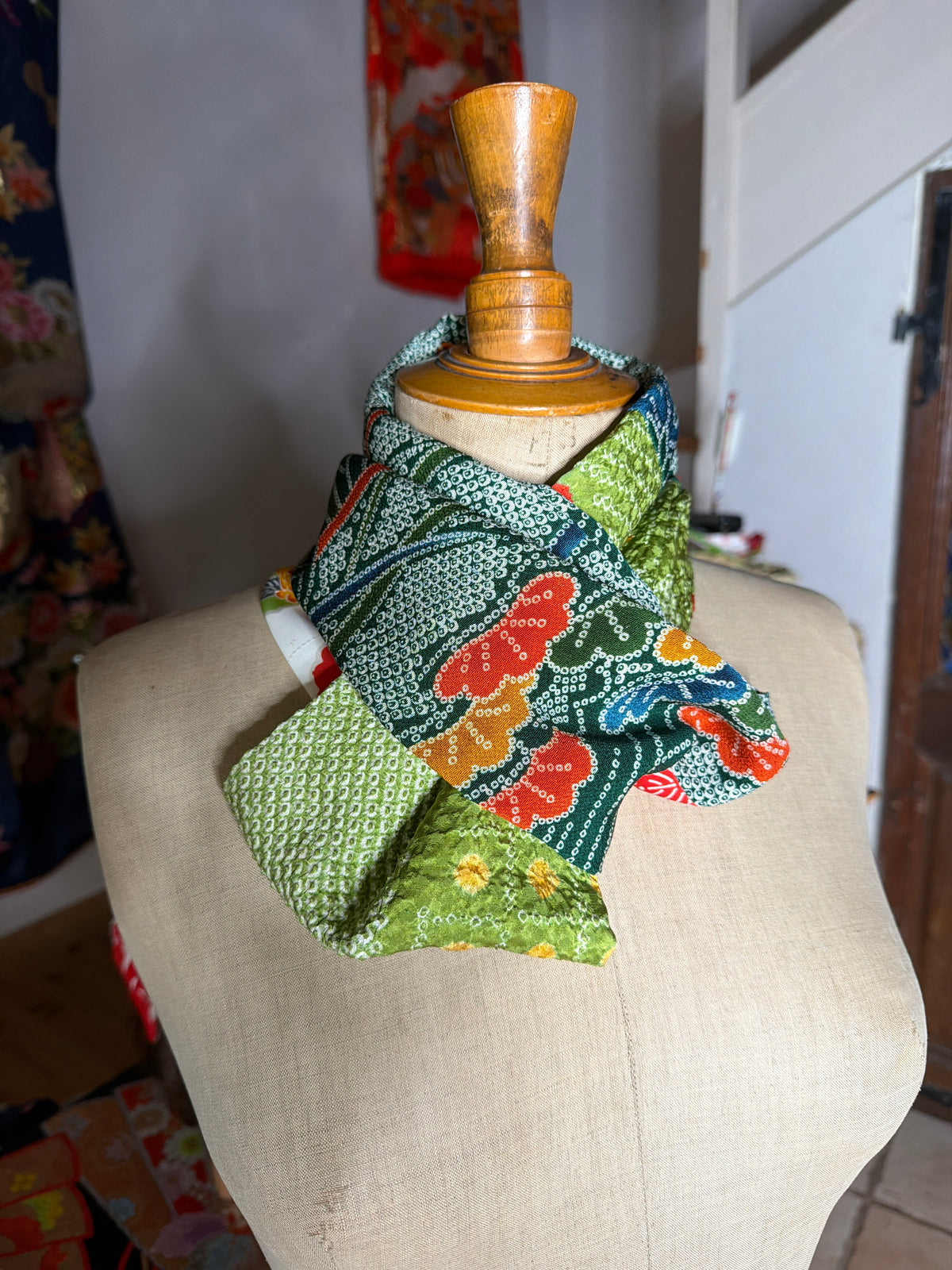 Toir de cou Snood foulard kimono japonais en soie