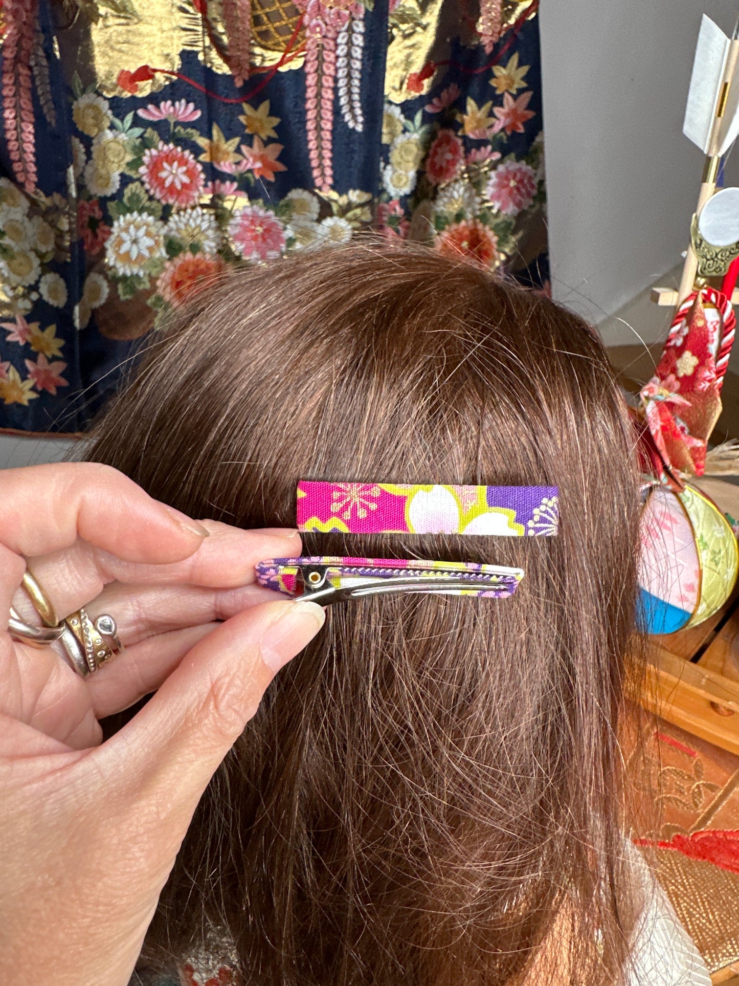 2 clip pince à cheveux tissu japonais en coton