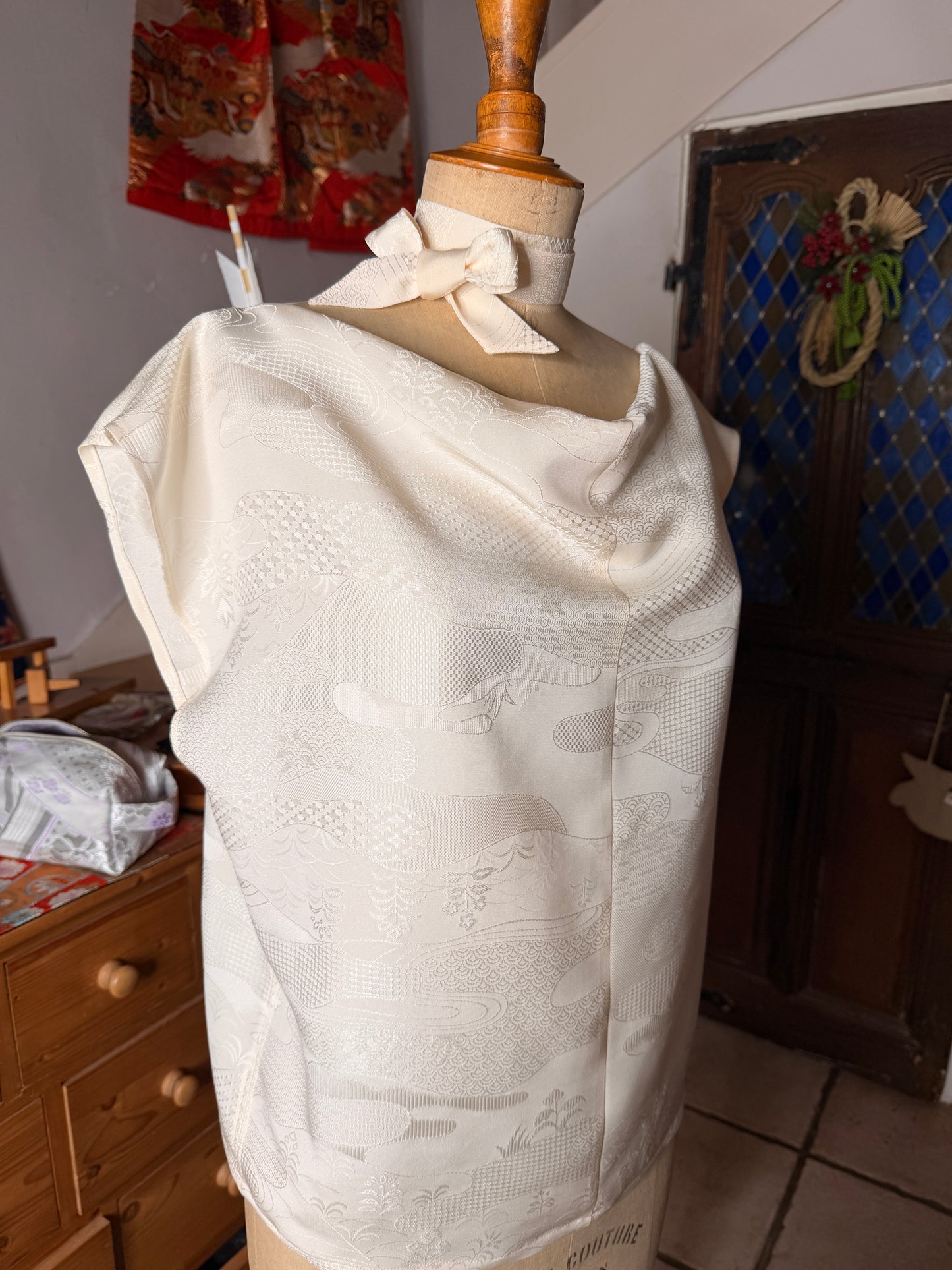 Top tunique kimono japonais en soie Neuf