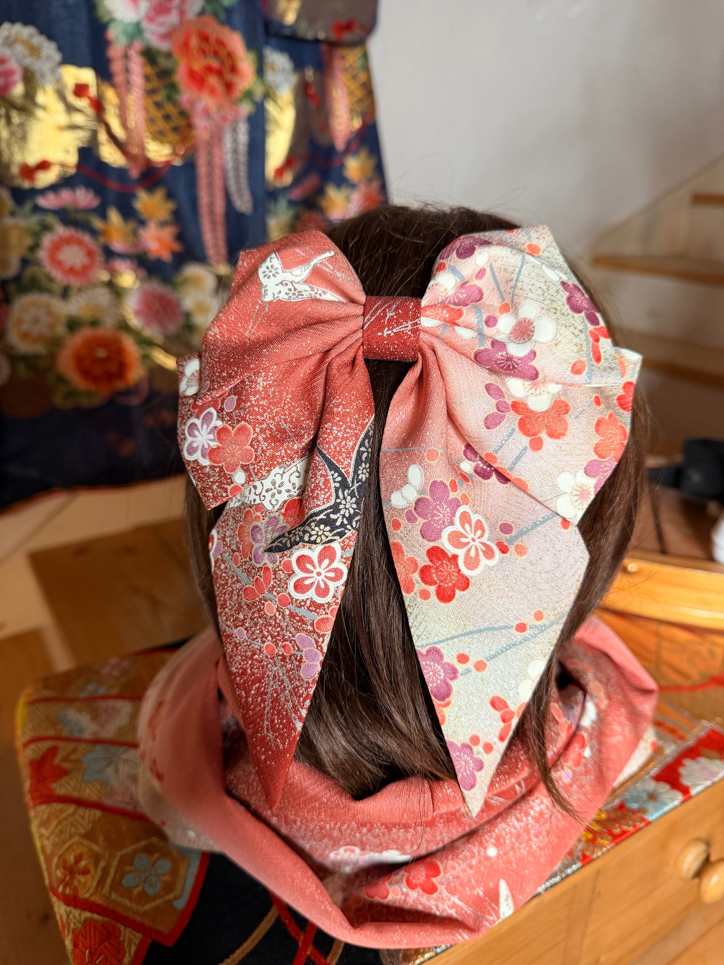 Barette japonaise kimono en soie