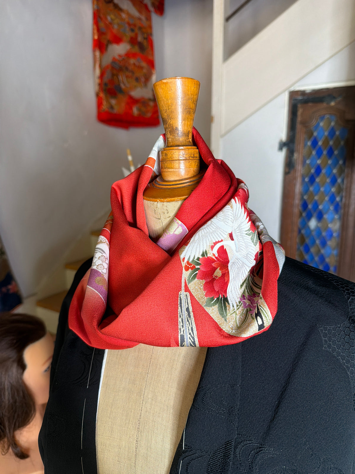Tour de cou snood Furisode kimono japonais en soie