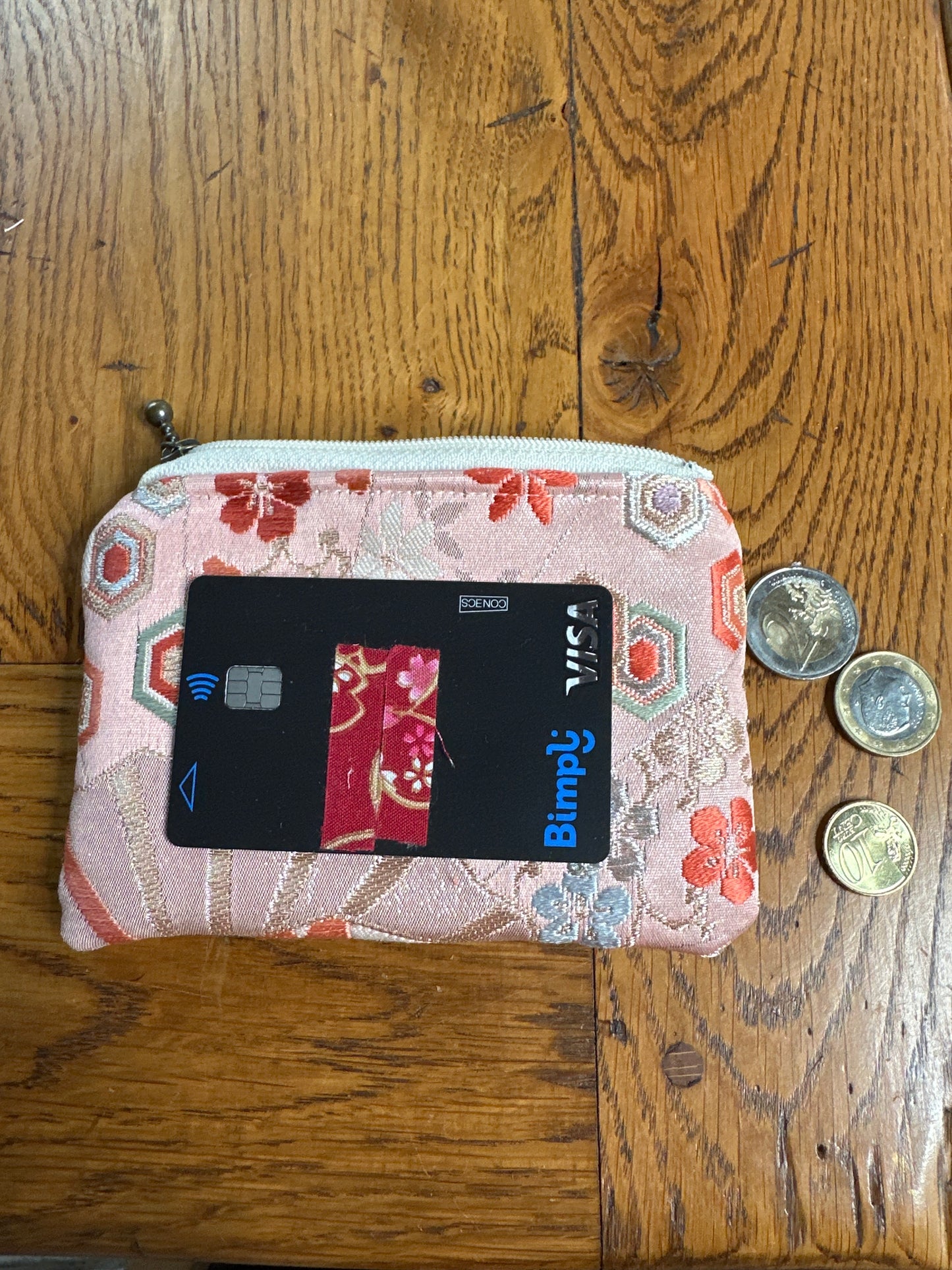 Mini pochette porte monnaie carte Obi japonais