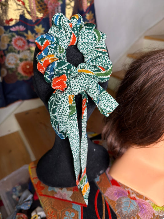 Chouchou ruban en soie de kimono 2 en 1