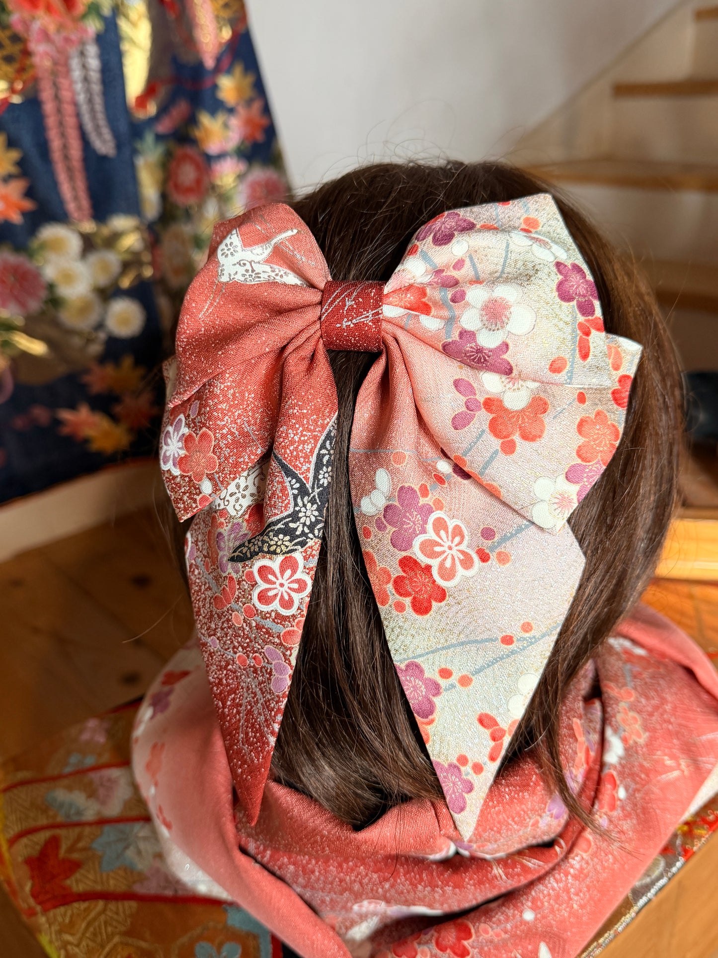 Barette japonaise kimono en soie