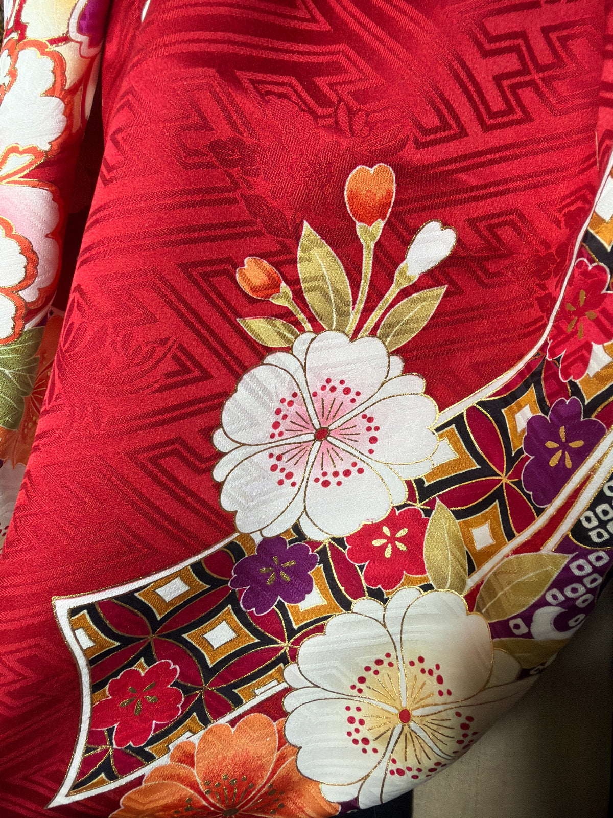 Tour de cou snood kimono japonais Furisode en soie