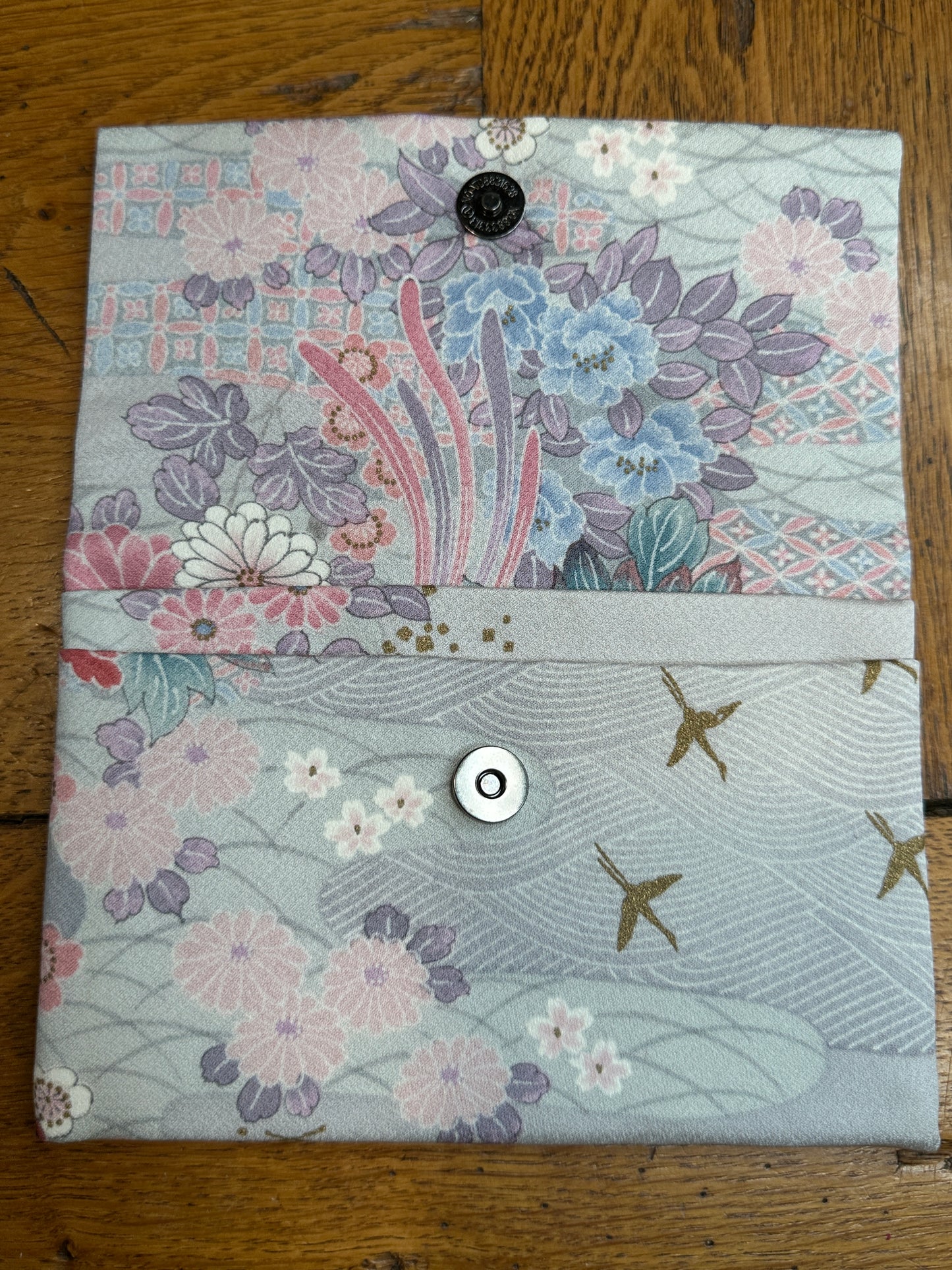 Pochette 2 compartiments kimono japonais en soie