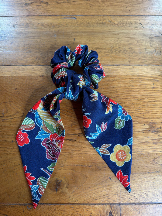 Chouchou ruban kimono japonais en soie Bingatazome Okinawa
