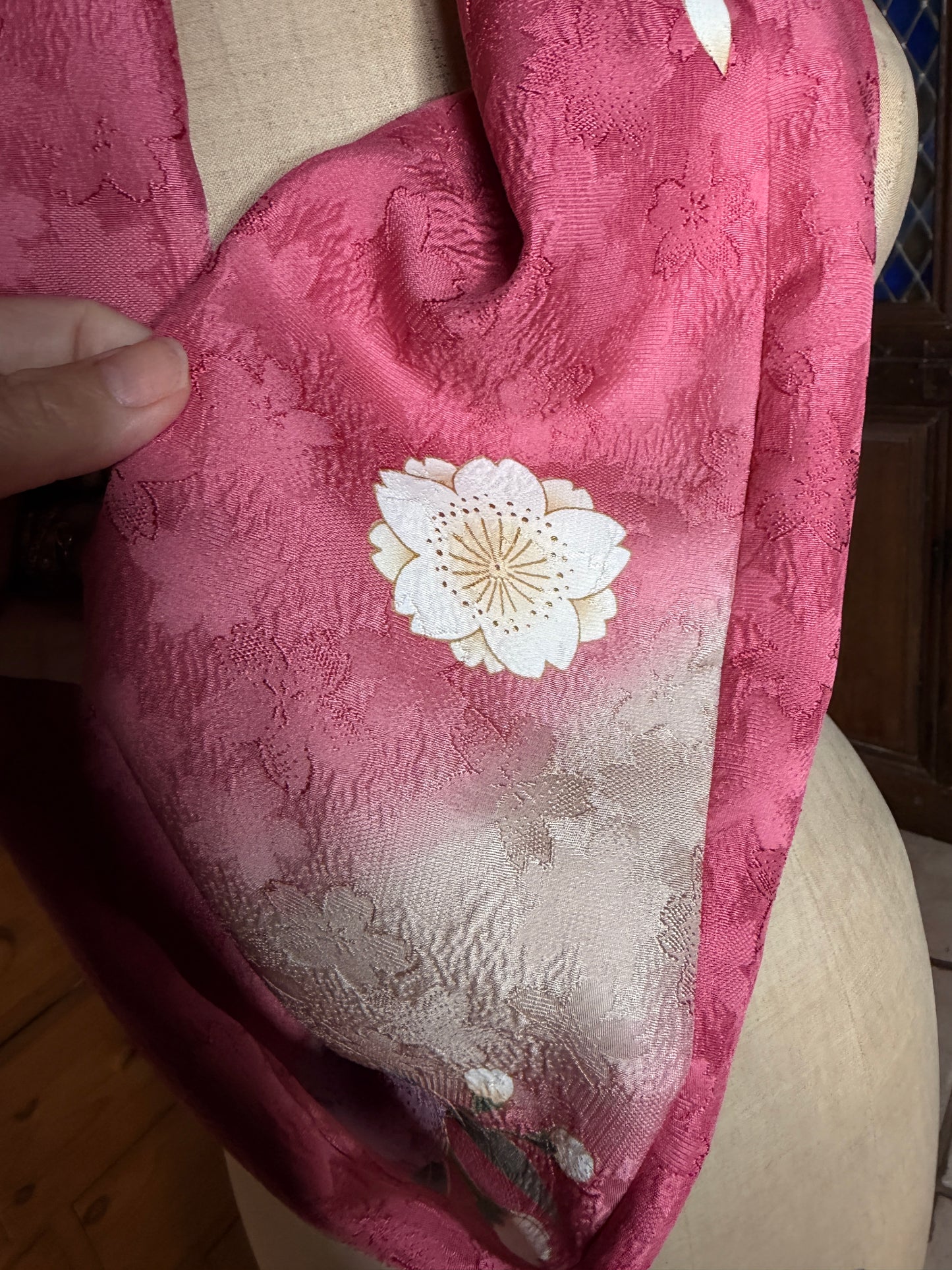 Snood tour de cou kimono Japonais furisode en soie Neuf